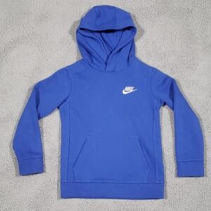 Nike Kids Royal Blue Pullover Hoodie Sweatshirt Size (6) Embroidered Logo USED